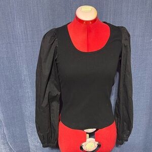 OLD NAVY BLACK Puff-Sleeve ladies Top sizes M